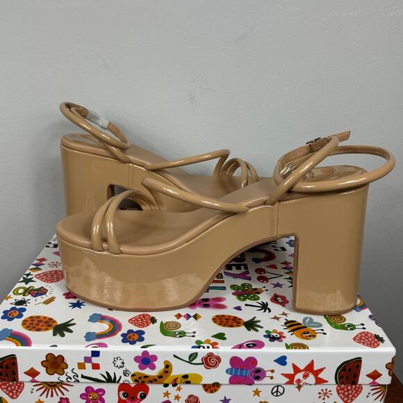 New Jeffrey Campbell Mamba Platform Sandal in Dusty Nude Patent Size 11 - Picture 6 of 9